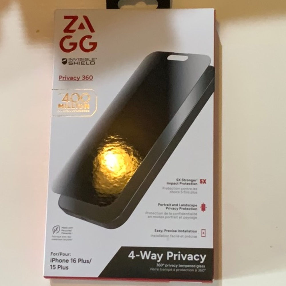 ZAGG Black 4-Way Privacy Screen Protector for Cell Phones